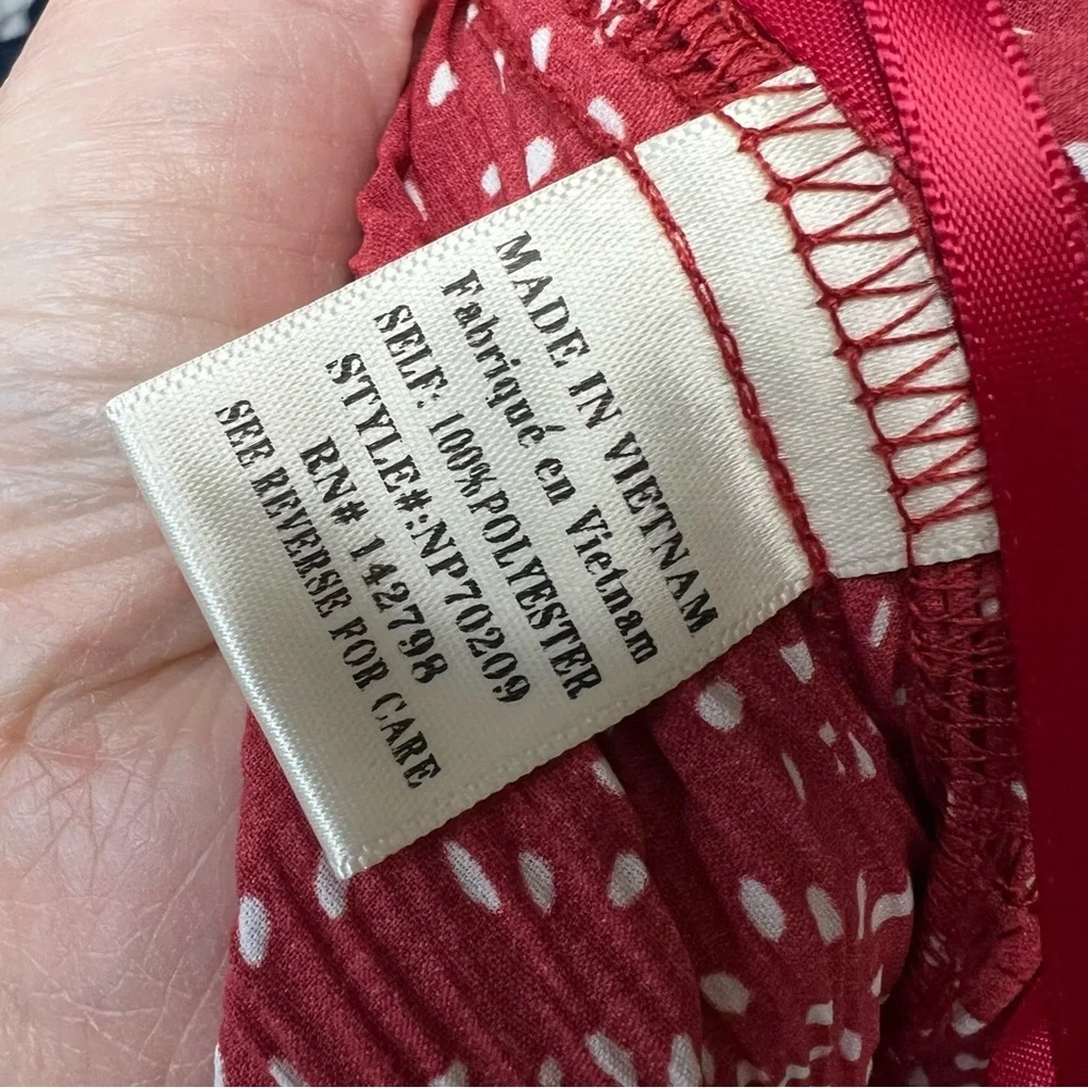 New In Red Patterned Women's Wide Leg Jumpsuit SZ MED - Picture 8 of 11